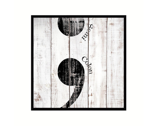 Semicolon Punctuation Symbol Framed Print Home Decor Wall Art Teacher Gifts