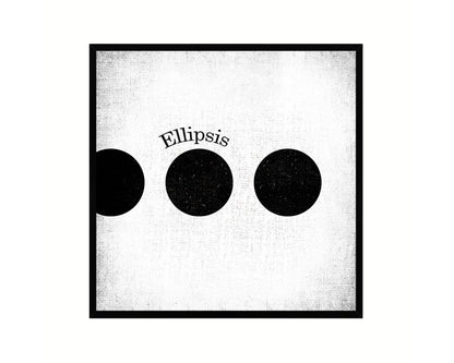 Ellipsis Punctuation Symbol Framed Print Home Decor Wall Art Teacher Gifts