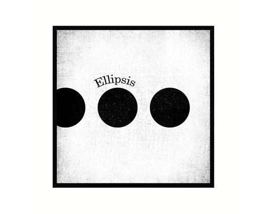 Ellipsis Punctuation Symbol Framed Print Home Decor Wall Art Teacher Gifts