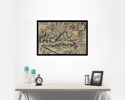 Virginia and Maryland John Speed 1646 Historical Map Framed Print Art Wall Decor Gifts