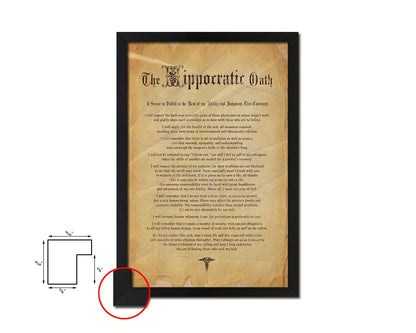 Hippocratic Oath Vintage Declarations Gifts Medical Students Doctor Office Decor Wall Art, Brown
