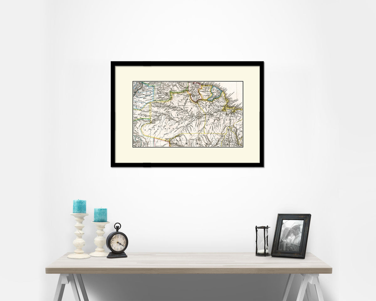 Amazon River Basin Old Map Framed Print Art Wall Decor Gifts