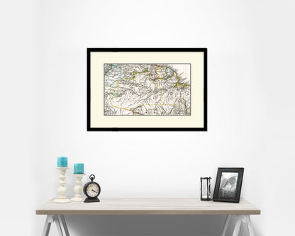 Amazon River Basin Old Map Framed Print Art Wall Decor Gifts