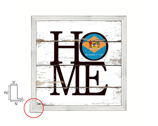 Delaware State Flag Home Sign Framed Print Decor Wall Art Gifts