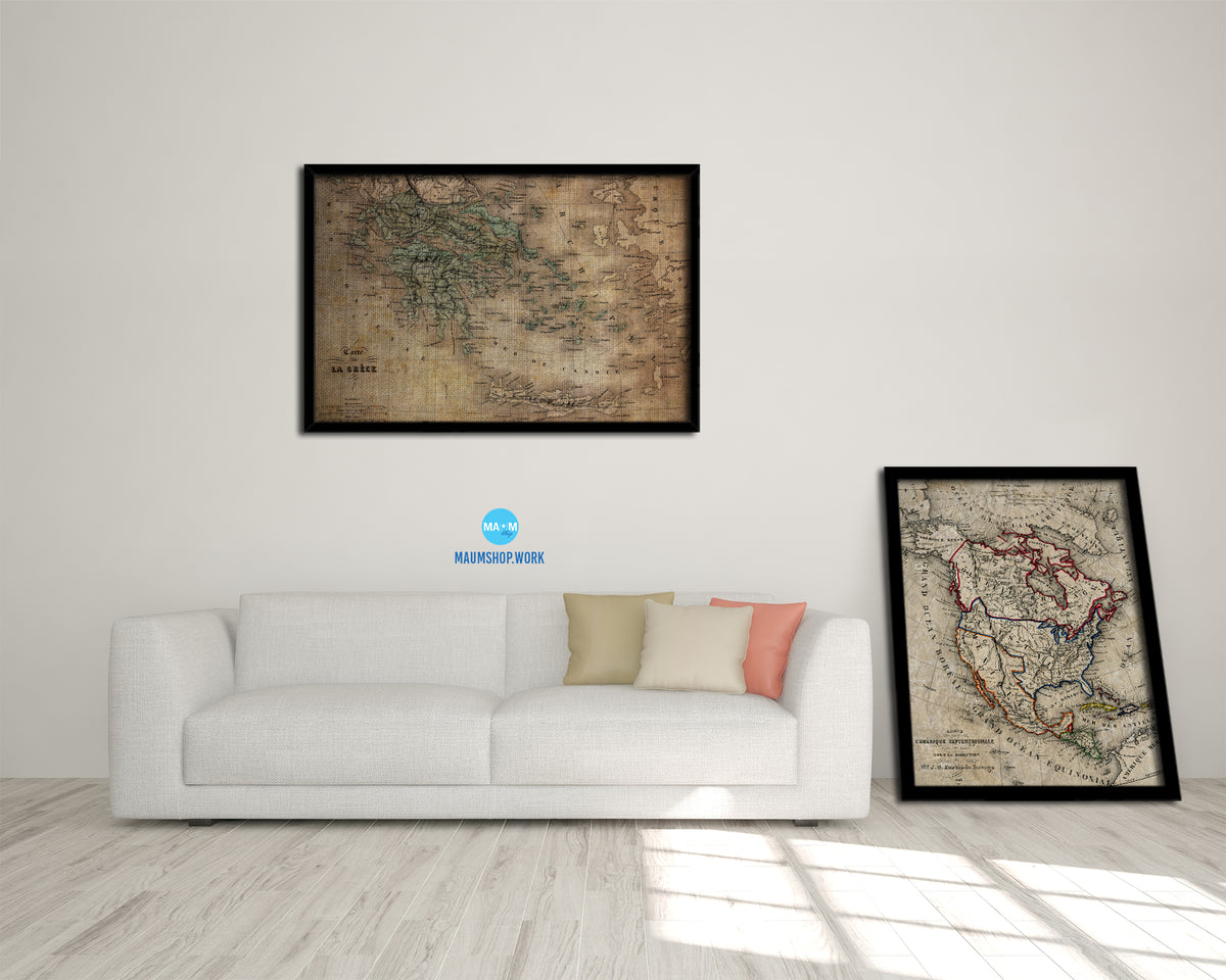 Europe Vintage Map Framed Print Art Wall Decor Gifts