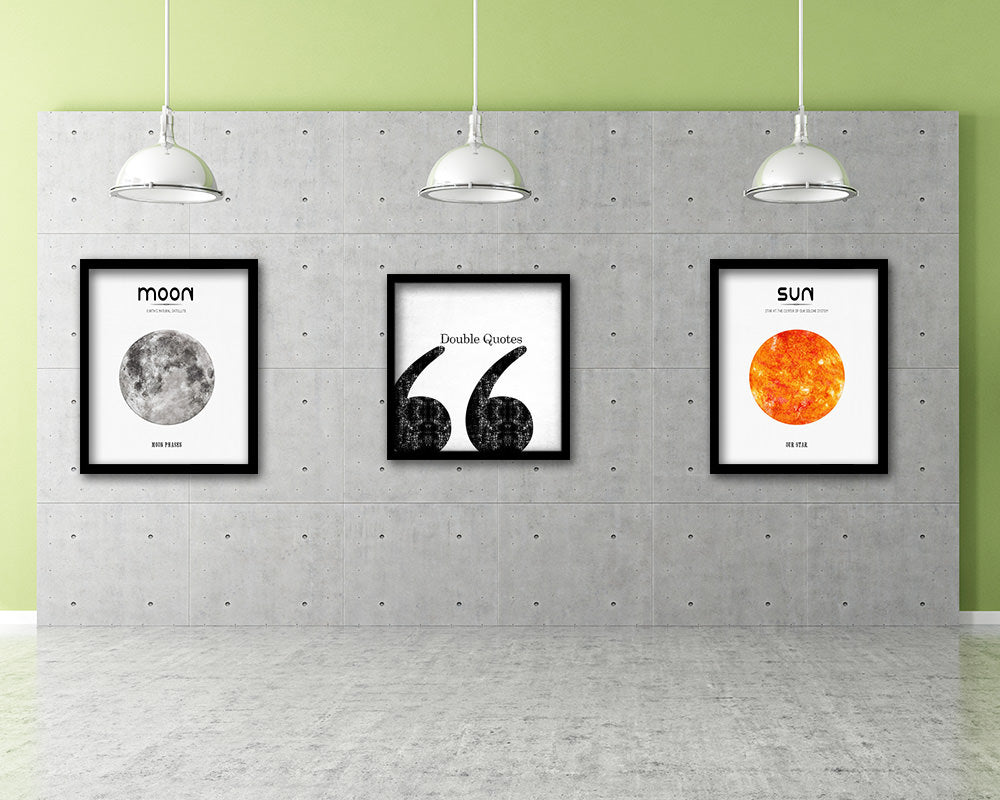 Double Quotes Punctuation Symbol Framed Print Home Decor Wall Art Teacher Gifts