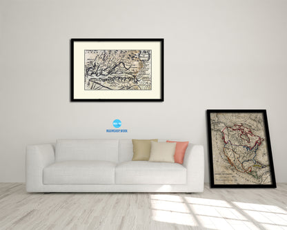 Virginia and Maryland John Speed 1646 Old Map Framed Print Art Wall Decor Gifts