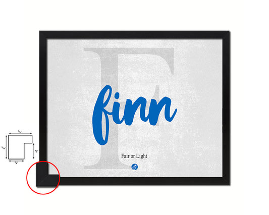 Finn Personalized Bible Name Plate Framed Print Art Kids Baby Room Wall Decor Gifts