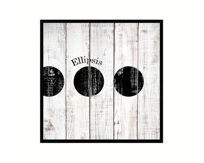 Ellipsis Punctuation Symbol Framed Print Home Decor Wall Art Teacher Gifts