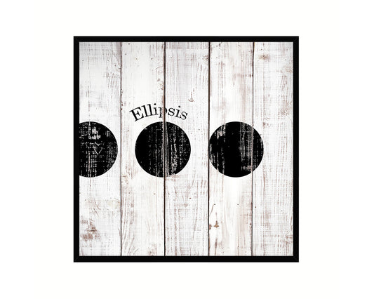 Ellipsis Punctuation Symbol Framed Print Home Decor Wall Art Teacher Gifts