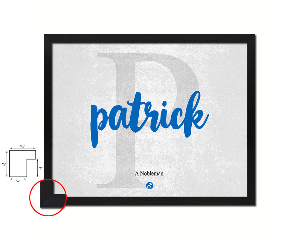 Patrick Personalized Bible Name Plate Framed Print Art Kids Baby Room Wall Decor Gifts