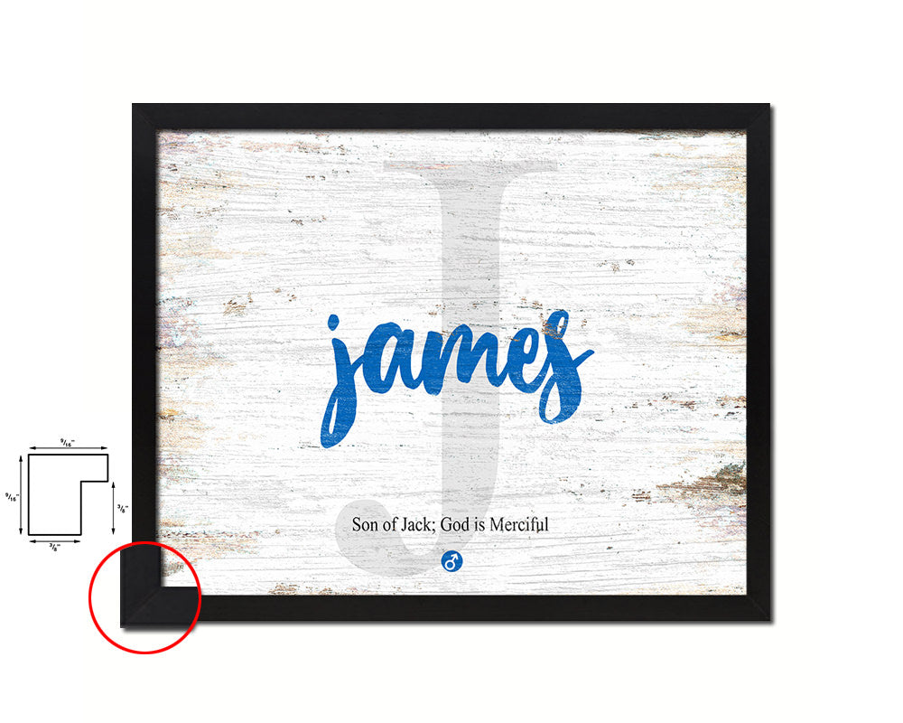 James Personalized Bible Name Plate Framed Print Art Kids Baby Room Wall Decor Gifts