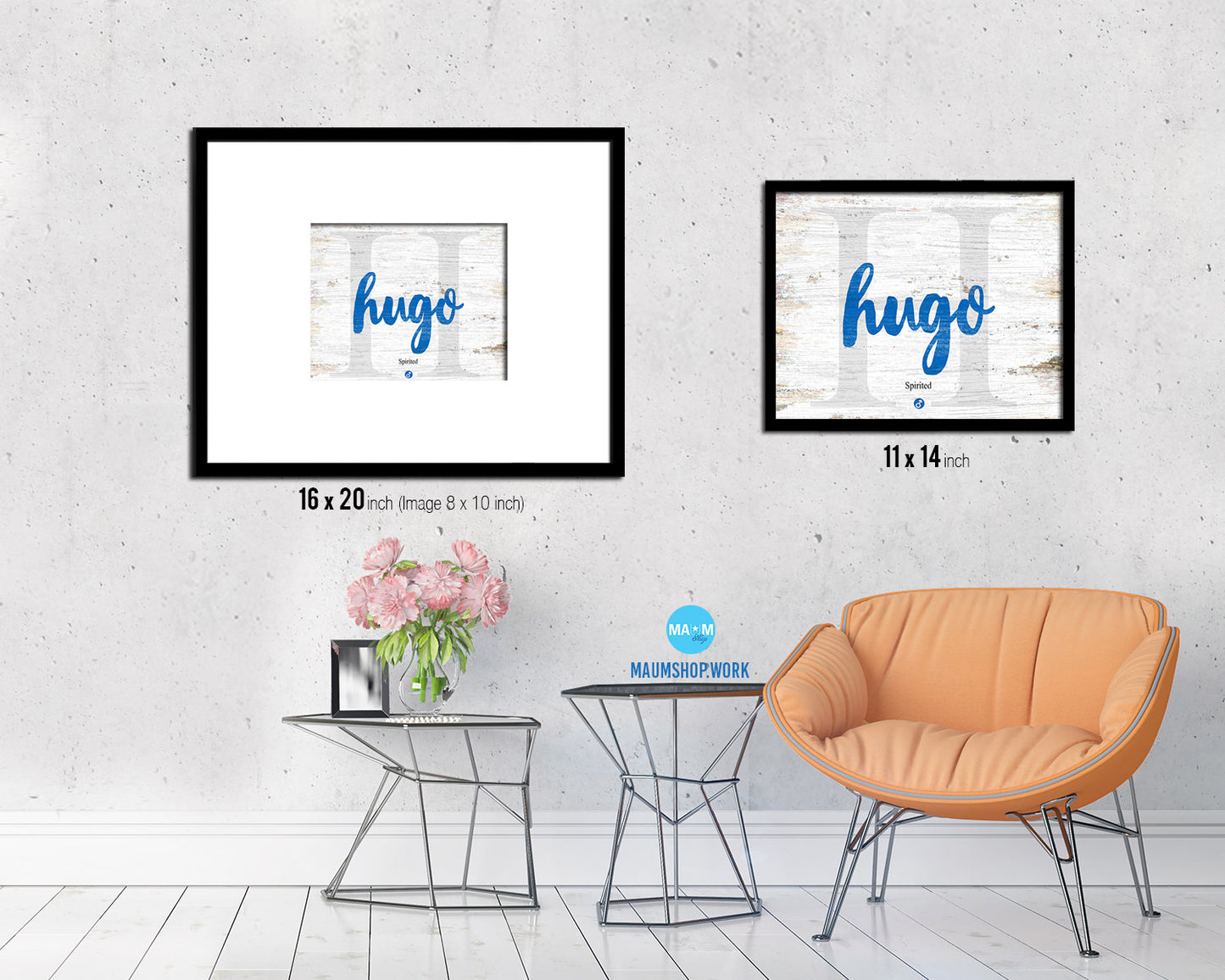 Hugo Personalized Bible Name Plate Framed Print Art Kids Baby Room Wall Decor Gifts