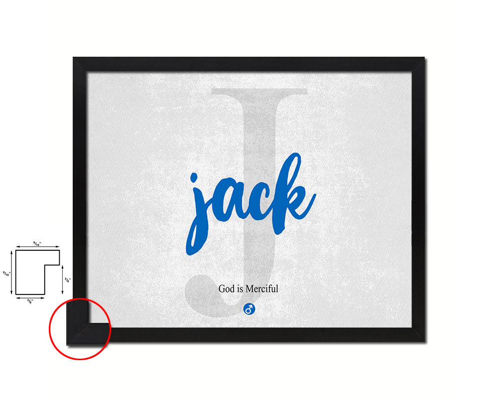 Jack Personalized Bible Name Plate Framed Print Art Kids Baby Room Wall Decor Gifts