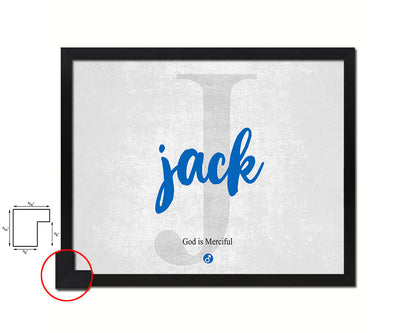 Jack Personalized Bible Name Plate Framed Print Art Kids Baby Room Wall Decor Gifts