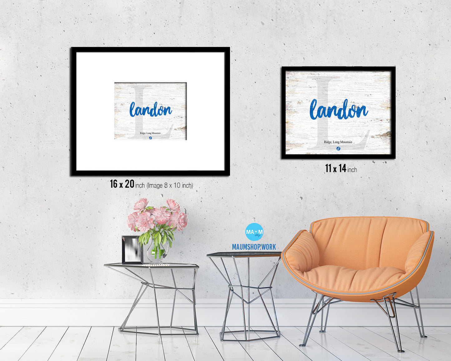 Landon Personalized Bible Name Plate Framed Print Art Kids Baby Room Wall Decor Gifts