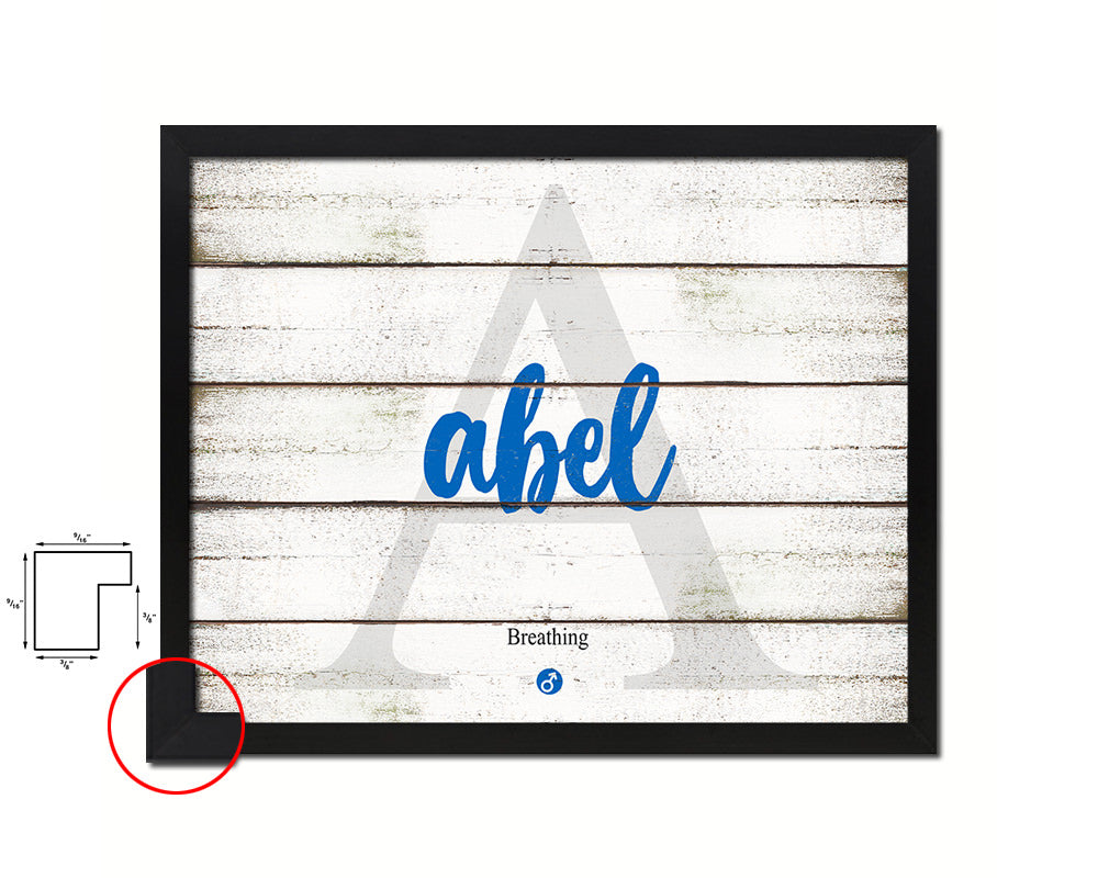Abel Personalized Bible Name Plate Framed Print Art Kids Baby Room Wall Decor Gifts
