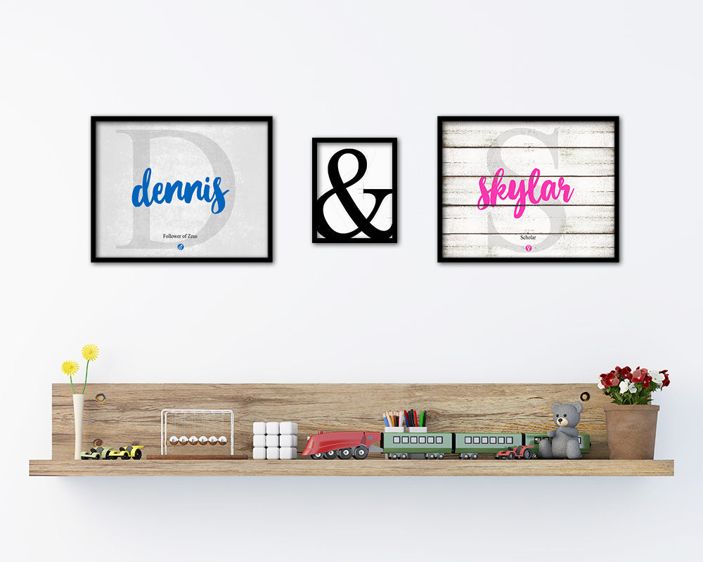 Dennis Personalized Bible Name Plate Framed Print Art Kids Baby Room Wall Decor Gifts
