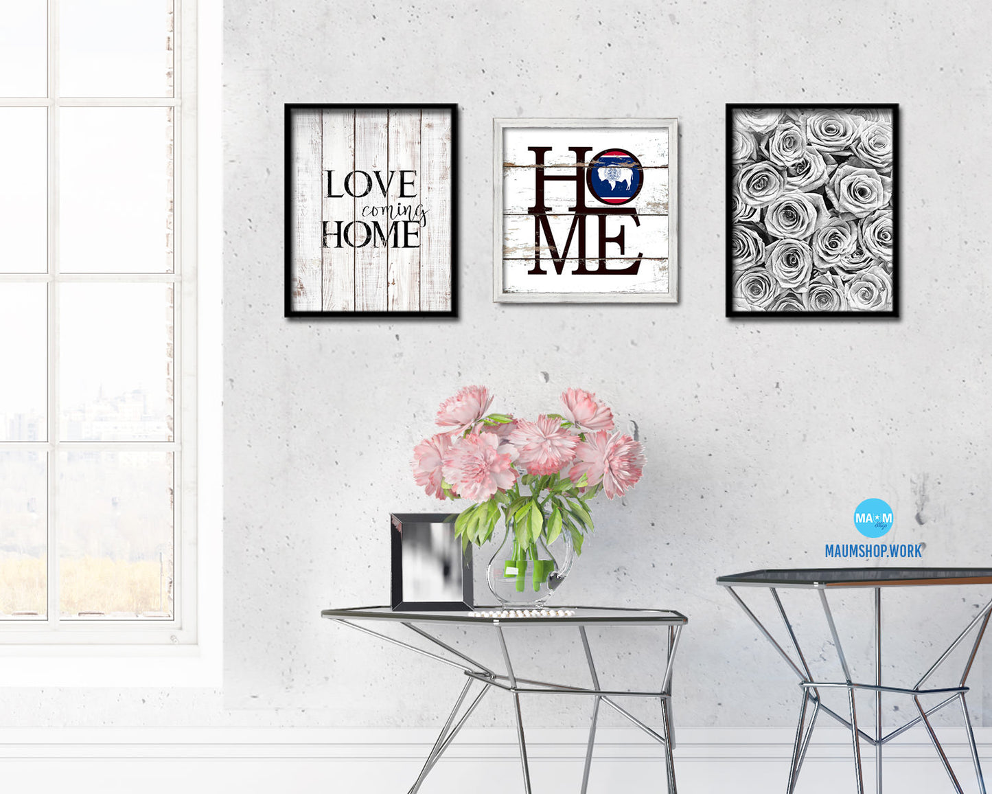 Wyoming State Flag Home Sign Framed Print Decor Wall Art Gifts