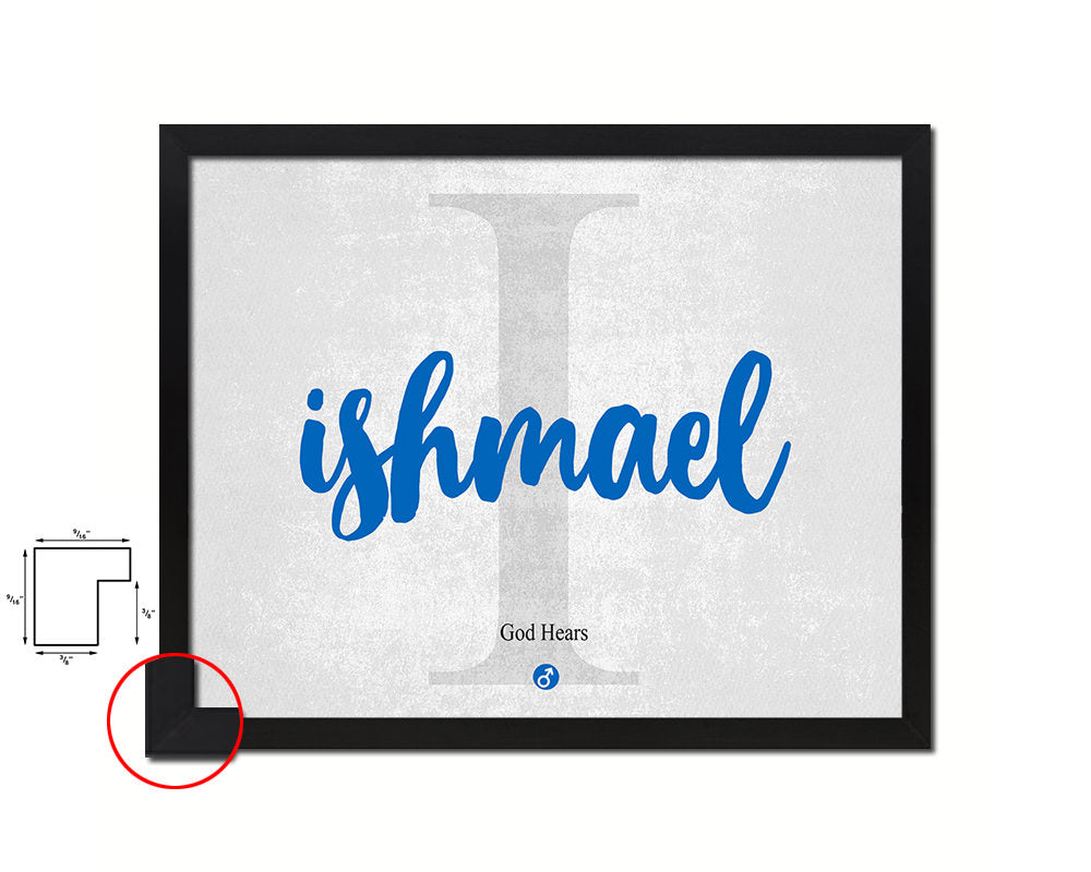 Ishmael Personalized Bible Name Plate Framed Print Art Kids Baby Room Wall Decor Gifts