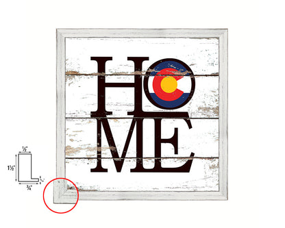 Colorado State Flag Home Sign Framed Print Decor Wall Art Gifts