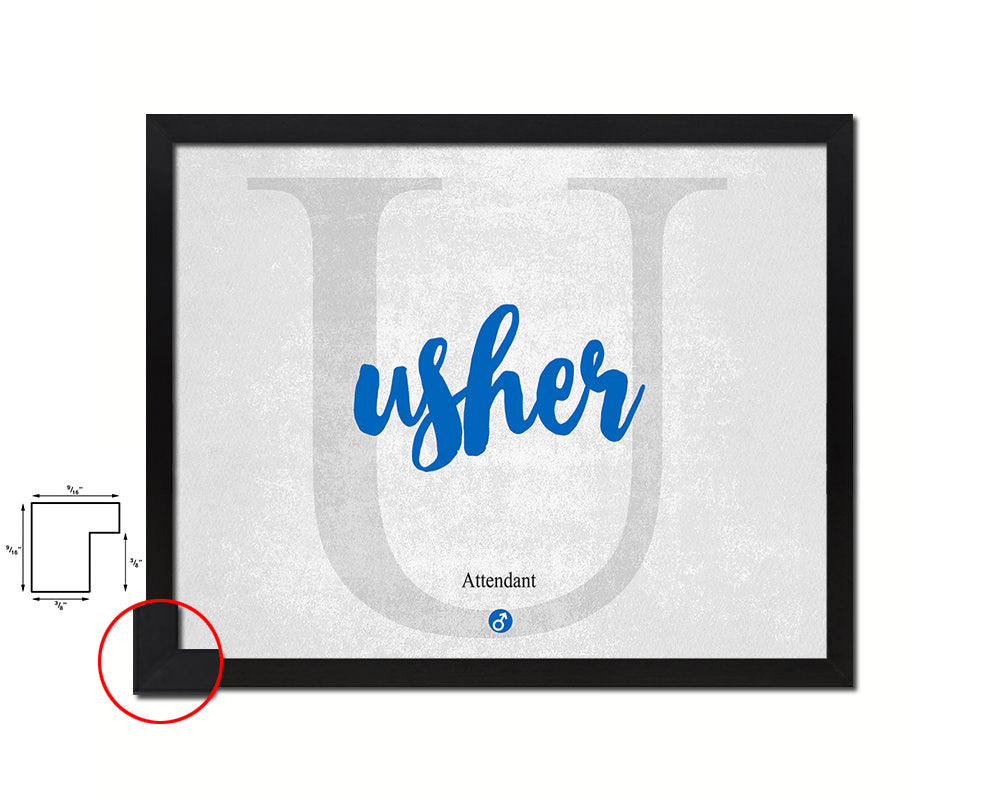 Usher Personalized Bible Name Plate Framed Print Art Kids Baby Room Wall Decor Gifts