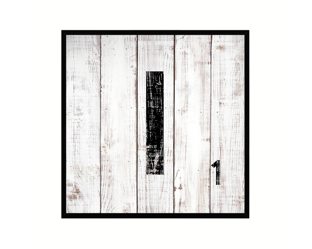 Letter I Custom Scrabble Sign Framed Prints Wall Art Decor Gifts, White Wash Wood