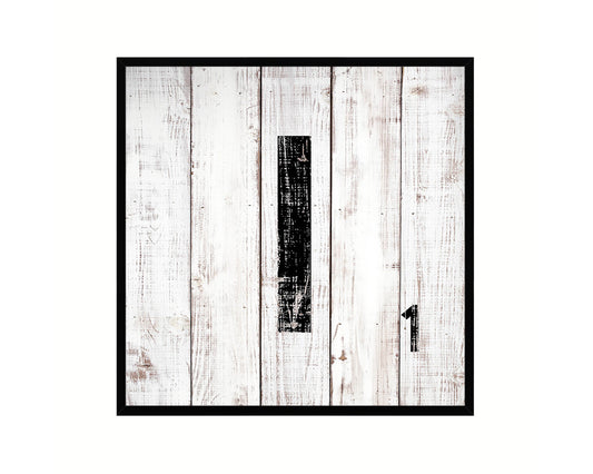 Letter I Custom Scrabble Sign Framed Prints Wall Art Decor Gifts, White Wash Wood