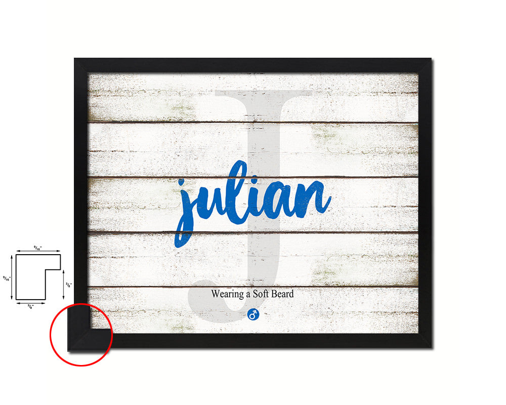 Julian Personalized Bible Name Plate Framed Print Art Kids Baby Room Wall Decor Gifts