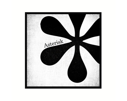 Asterisk Punctuation Symbol Framed Print Home Decor Wall Art Teacher Gifts
