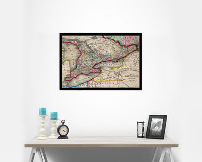 Ontario Canada Historical Map Framed Print Art Wall Decor Gifts