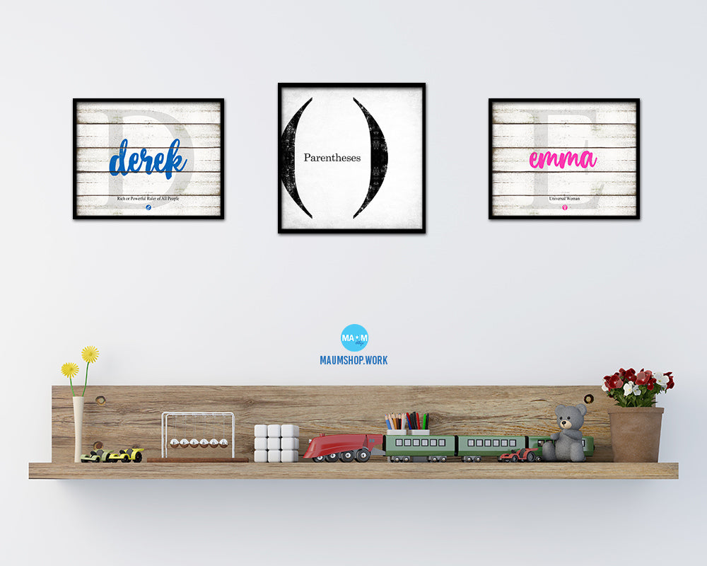 Parentheses Punctuation Symbol Framed Print Home Decor Wall Art Teacher Gifts