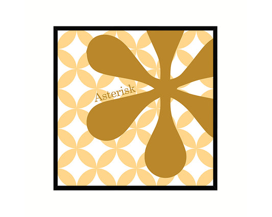 Asterisk Punctuation Symbol Framed Print Home Decor Wall Art Teacher Gifts