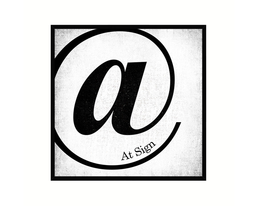 At Sign Punctuation Symbol Framed Print Home Decor Wall Art Teacher Gifts