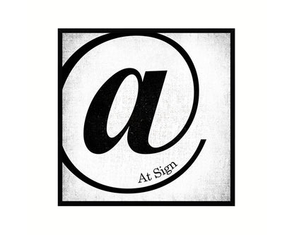 At Sign Punctuation Symbol Framed Print Home Decor Wall Art Teacher Gifts