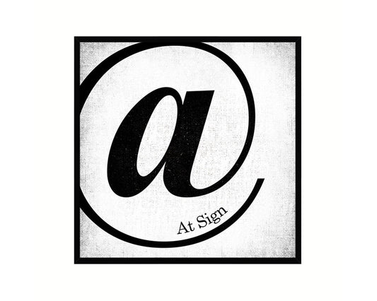 At Sign Punctuation Symbol Framed Print Home Decor Wall Art Teacher Gifts