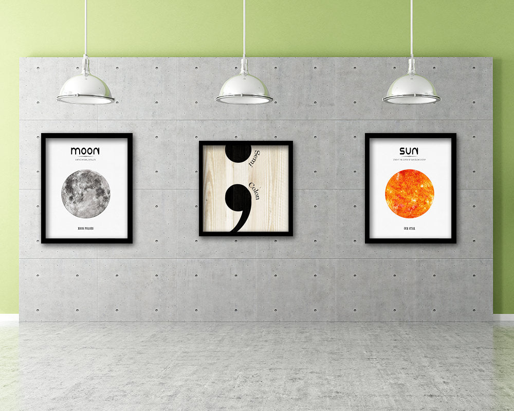 Semicolon Punctuation Symbol Framed Print Home Decor Wall Art Teacher Gifts