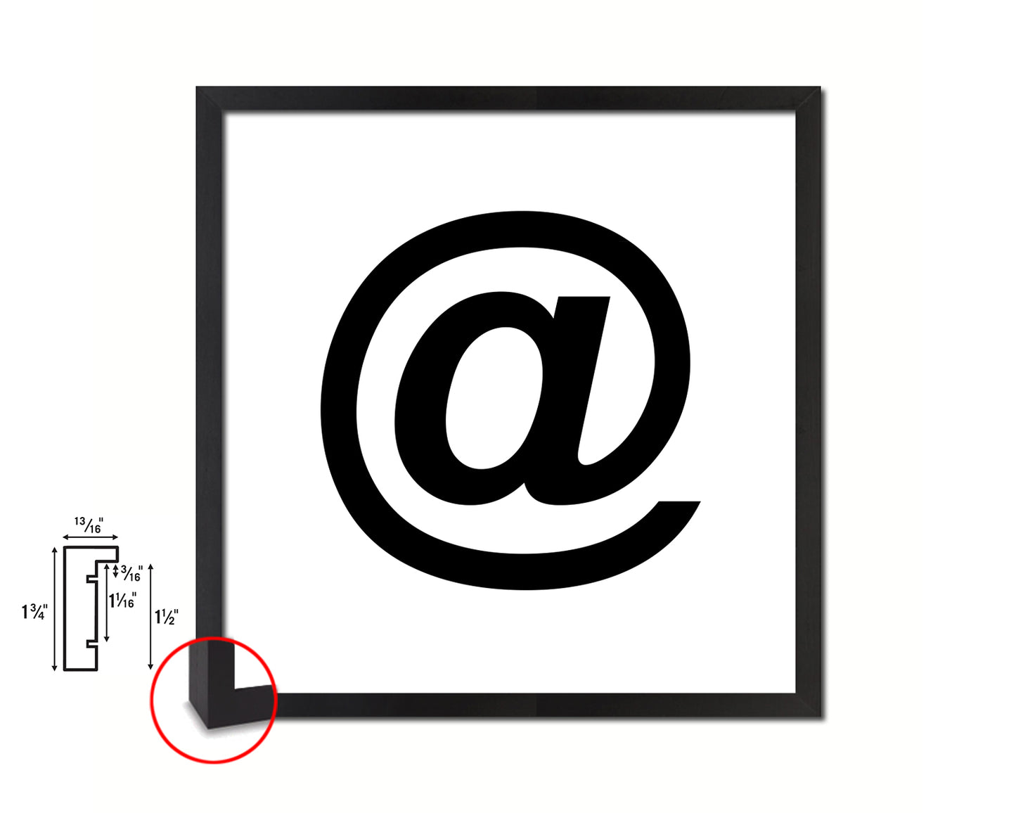 At sign Punctuation Symbol Framed Print Home Decor Wall Art Teacher Gifts