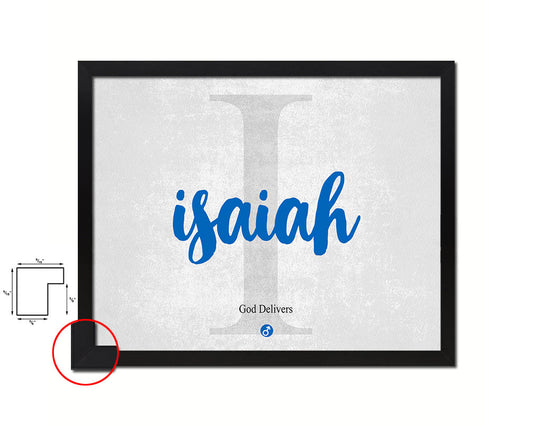 Isaiah Personalized Bible Name Plate Framed Print Art Kids Baby Room Wall Decor Gifts