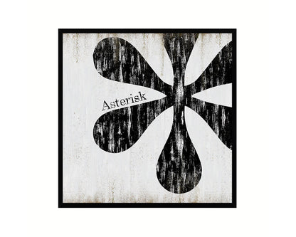 Asterisk Punctuation Symbol Framed Print Home Decor Wall Art Teacher Gifts