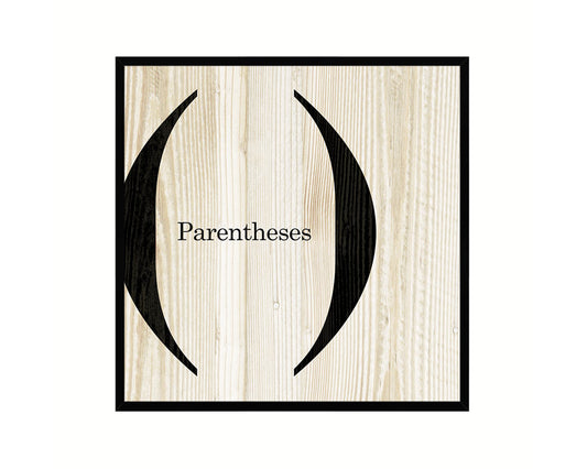 Parentheses Punctuation Symbol Framed Print Home Decor Wall Art Teacher Gifts