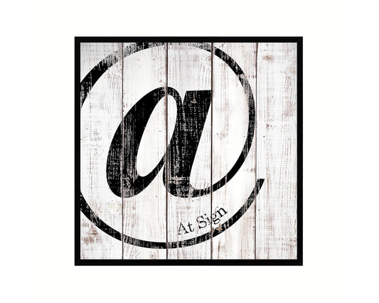 At Sign Punctuation Symbol Framed Print Home Decor Wall Art Teacher Gifts