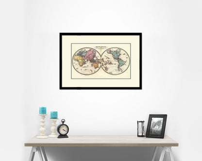 World Weather Storms 1872 Old Map Framed Print Art Wall Decor Gifts