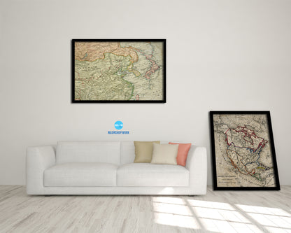 Europe and Asia Historical Map Framed Print Art Wall Decor Gifts