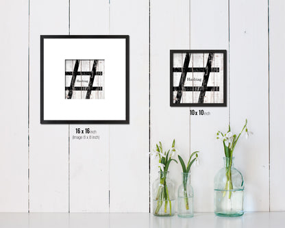 Hashtag Punctuation Symbol Framed Print Home Decor Wall Art Teacher Gifts