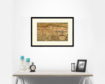 Bavaria Germany Abraham Ortelius Circa Antique Map Framed Print Art Wall Decor Gifts