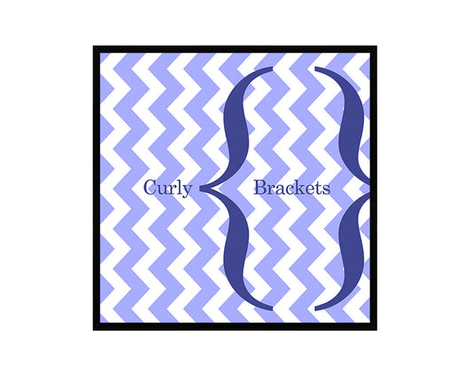 Curly Brackets Punctuation Symbol Framed Print Home Decor Wall Art Teacher Gifts