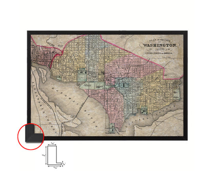 Washington DC Historical Map Framed Print Art Wall Decor Gifts