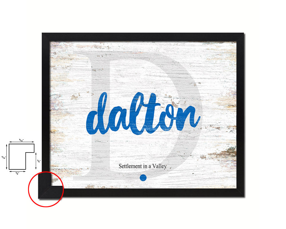 Dalton Personalized Bible Name Plate Framed Print Art Kids Baby Room Wall Decor Gifts