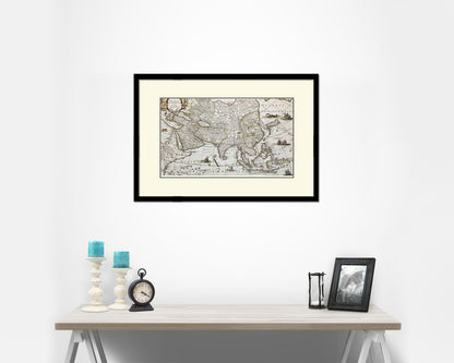 Asia Willem Blaeu Amsterdam 1640 Old Map Framed Print Art Wall Decor Gifts